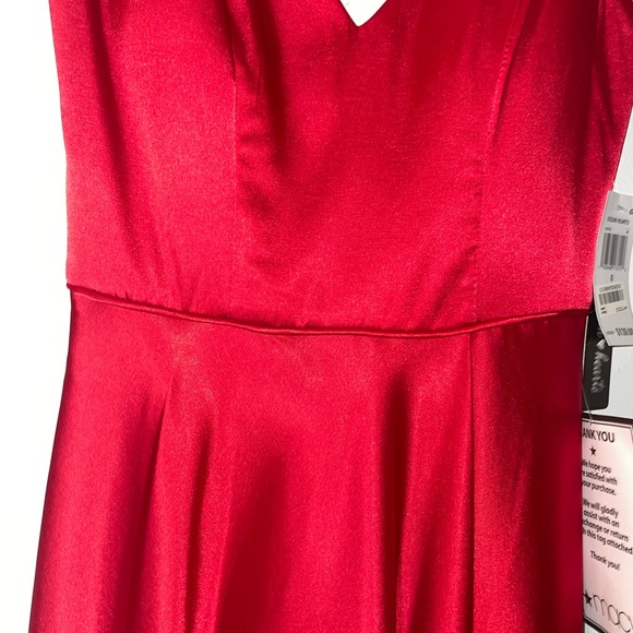 Sequin Hearts Red Satin Dress Sz 0 - Picture 9 of 13